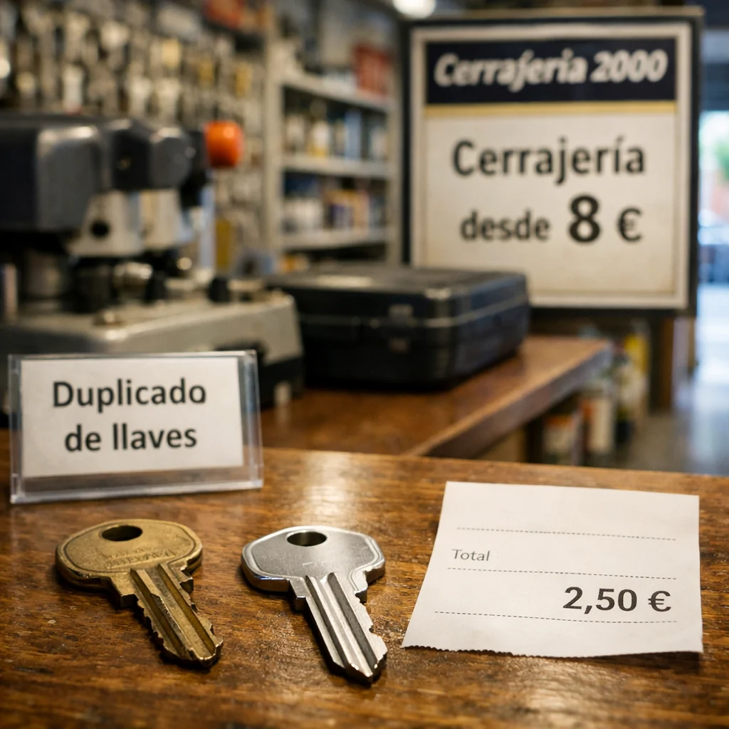 Llaves y recibo de 2,50 € en ferretería; comparación con cerrajería desde 8 €. Que opcion es mas economica para duplicar llaves en Sant Joan Despi